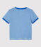 Camiseta de manga corta milrayas de algodón ecológico de bebé azul BRASIER/gris MARSHMALLOW