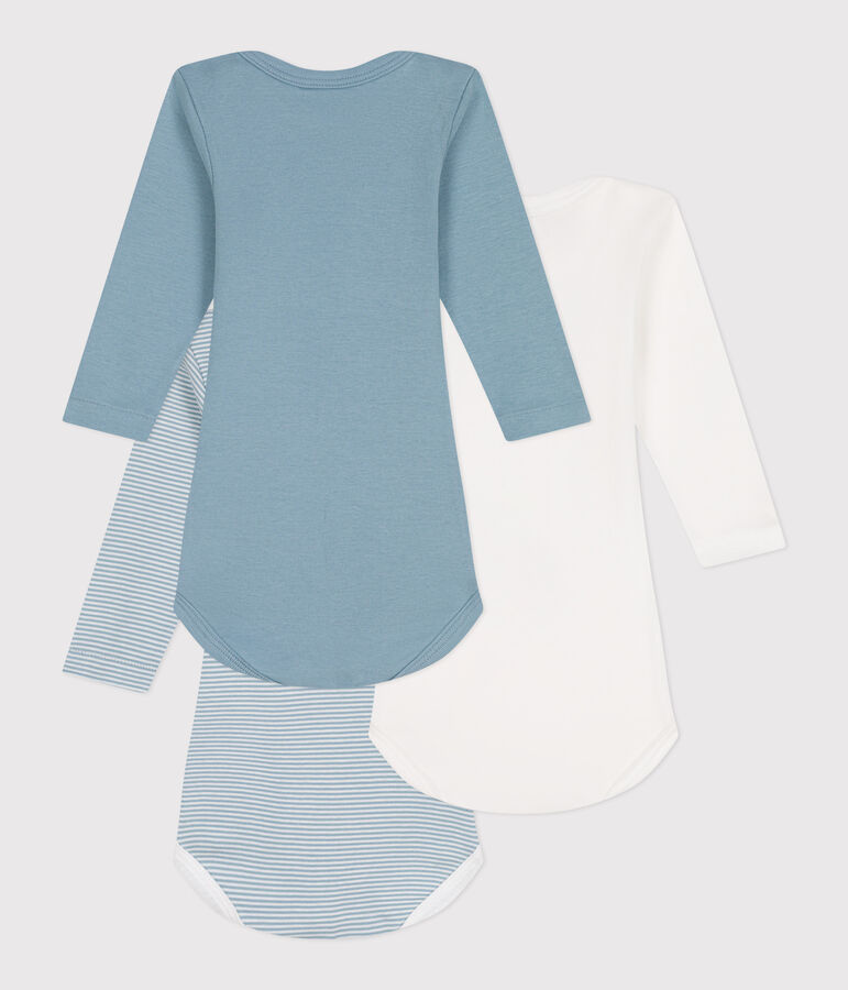 Juego de 3 bodis de algod&oacute;n de manga larga para beb&eacute; multicolor