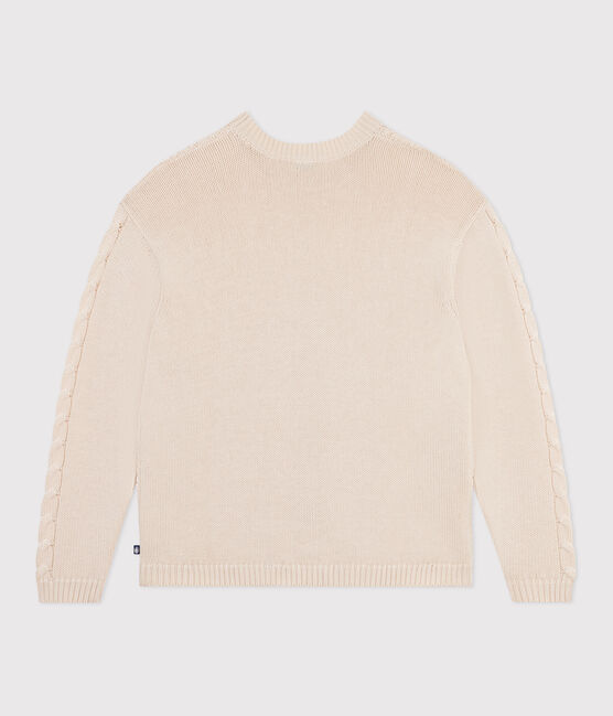 Jersey liso y trenzado de lana de algodón para mujer crudo AVALANCHE