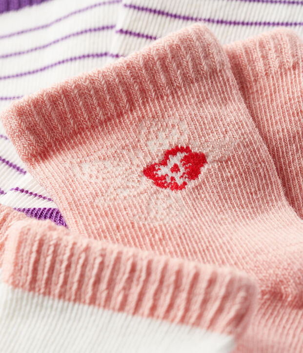 Lote de 3 pares de calcetines beb&eacute; ni&ntilde;a multicolor