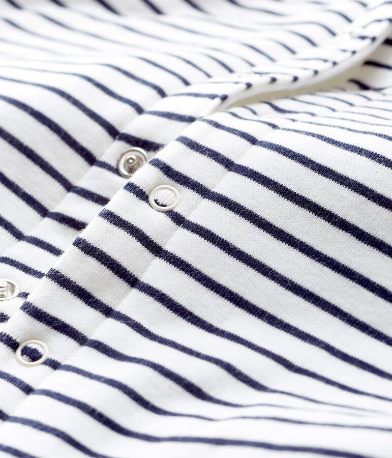 Capa ic&oacute;nica para beb&eacute; de acanalado acolchado blanco/azul