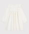 Vestido infantil liso de pana de manga larga crudo MILK/ ARGENT