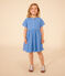 Vestido de manga corta de bordado inglés para niña azul GAULOISE