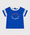 Camiseta de manga corta de punto fino para bebé azul CALVIN