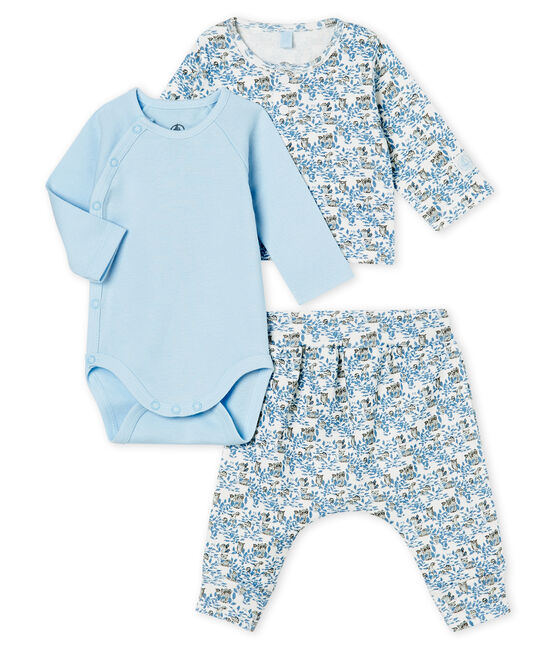 Conjunto de tres piezas para bebé niño de punto blanco MARSHMALLOW/blanco MULTICO