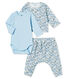 Conjunto de tres piezas para bebé niño de punto
