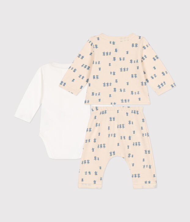 Conjunto de 3 piezas de felpa para beb&eacute; crudo/multicolor