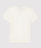 Camiseta de manga corta de algodón orgánico de niña blanco MARSHMALLOW
