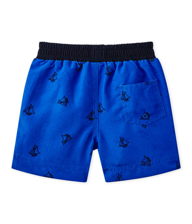 Ba&ntilde;ador de playa beb&eacute; de ni&ntilde;o estampado azul/azul
