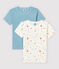 Lote de 2 camisetas de manga corta con estrellas multicolores de algodón ecológico de niño variante 1