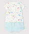 Conjunto de 2 prendas de perritos de colores de bebé en rizo de esponja y algodón ecológico blanco MARSHMALLOW/blanco MULTICO