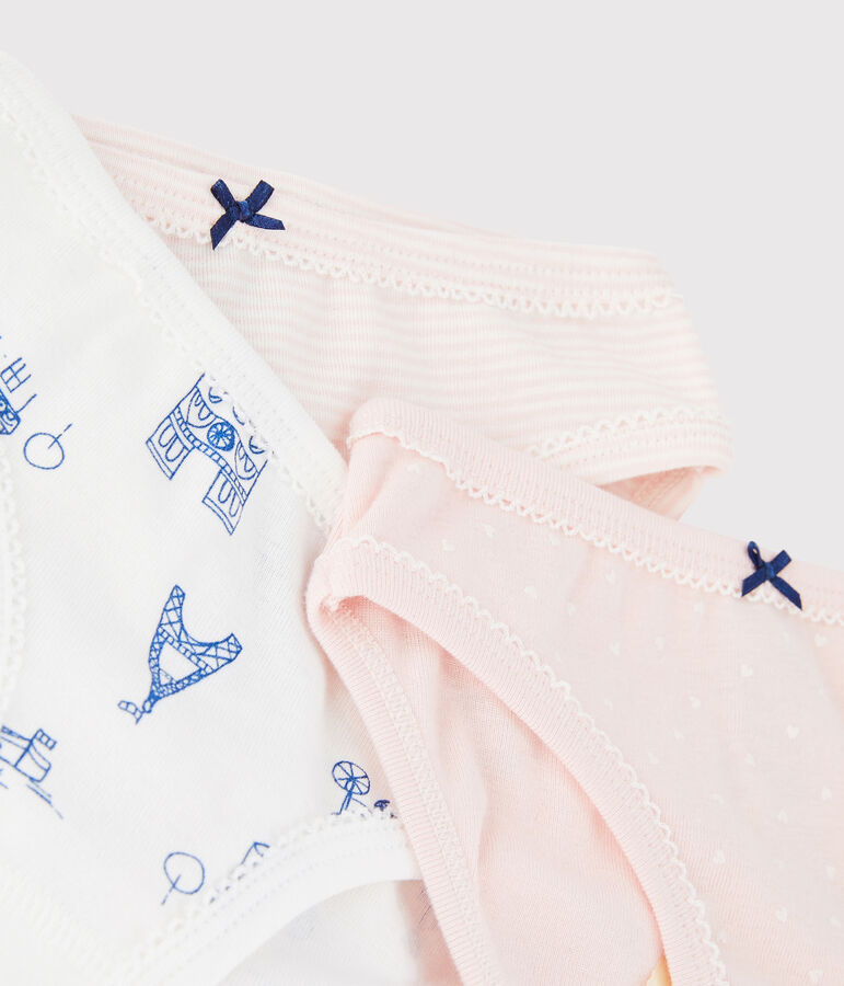 Juego de 3 braguitas con estampado de Par&iacute;s de ni&ntilde;a peque&ntilde;a multicolor
