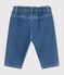 Pantal&oacute;n denim liso para beb&eacute; azul