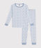 Pijama infantil ajustado de algodón con estampado de cohetes blanco MARSHMALLOW/blanco MULTICO