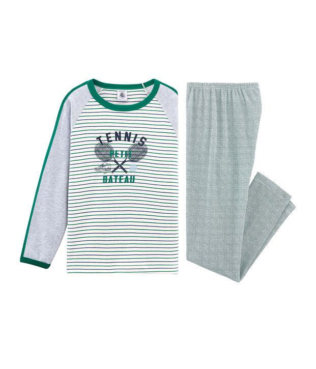 Pijama de punto para ni&ntilde;o blanco/multicolor