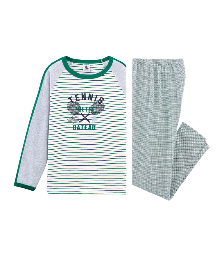 Pijama de punto para ni&ntilde;o blanco/multicolor