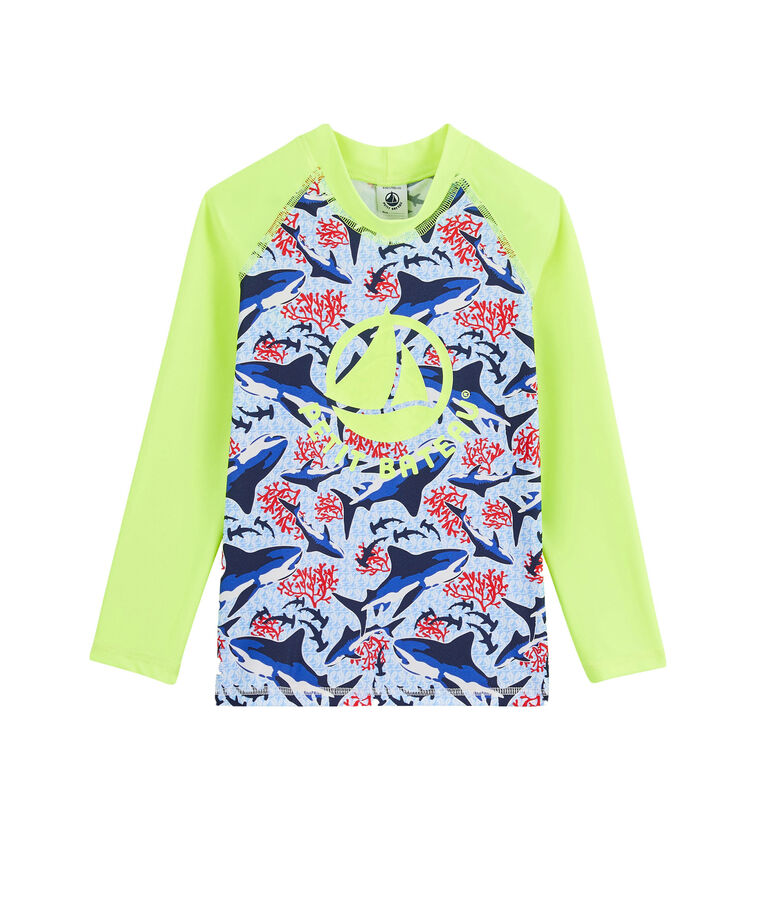 Camiseta anti-UV UPF 50+ ecorresponsable para ni&ntilde;o blanco/multicolor