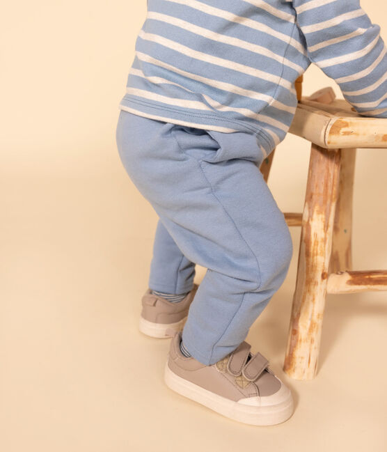 Pantalón de muletón de bebé azul AZUL