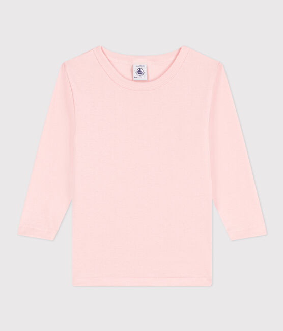 Camiseta de manga larga de algodón para niña rosa MINOIS