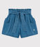 «Shorts» de tejido vaquero orgánico de niña azul DENIM CLAIR CN