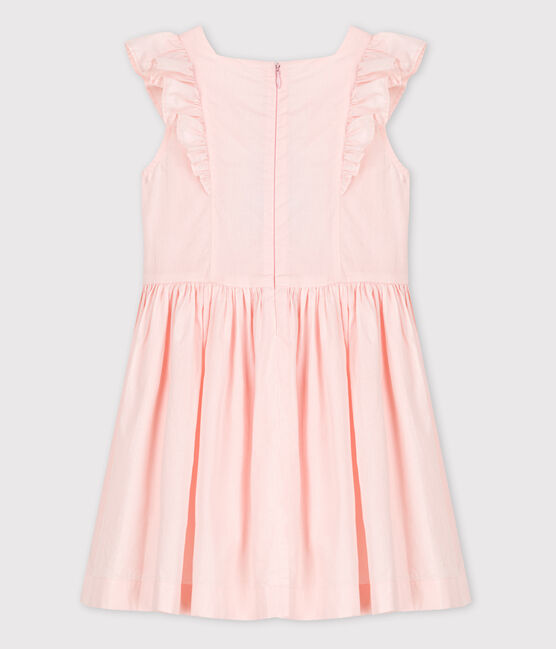 Vestido de celebración de popelina de niña rosa FLEUR