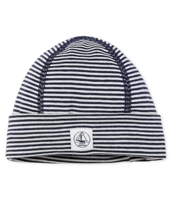 Gorro de nacimiento antiondas azul SMOKING/blanco ECUME