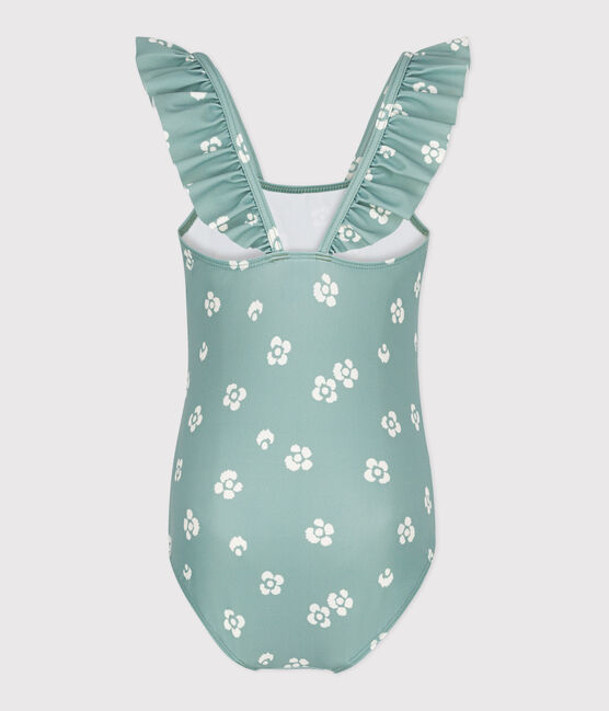 Bañador infantil con flores azul PAUL/blanco MARSHMALLOW