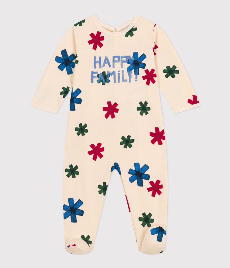 Pijama de felpa happy family para beb&eacute; crudo/multicolor