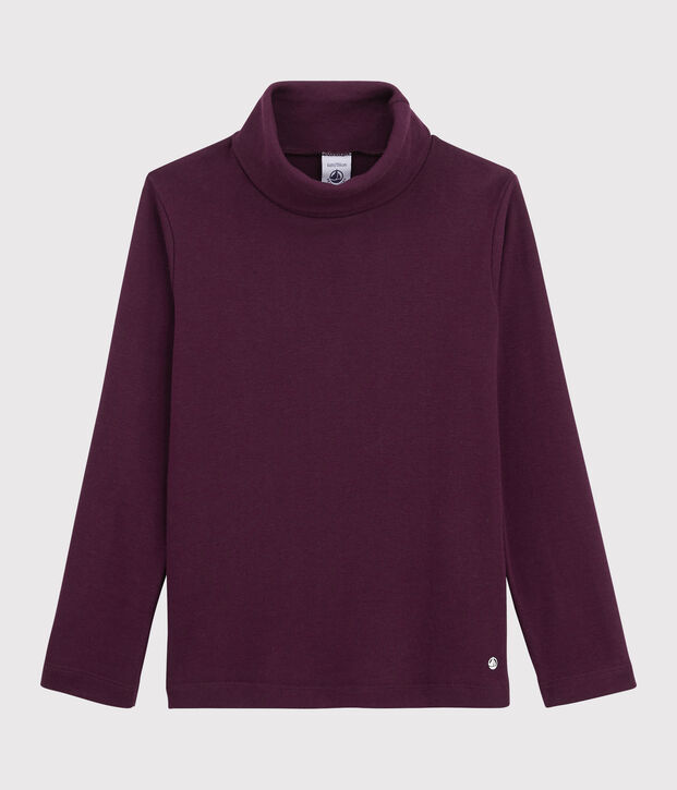 Prenda de cuello de cisne de algod&oacute;n de ni&ntilde;a/ni&ntilde;o violeta