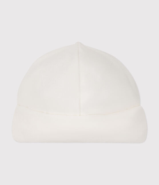 Gorro de rizo aterciopelado para recién nacido blanco MARSHMALLOW
