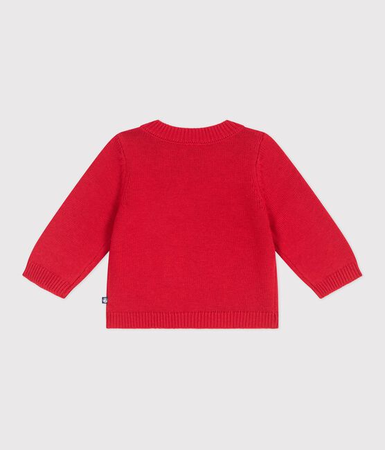 Jersey de punto tricotado de lana y algodón con estampado de caballo para bebé rojo TERKUIT/ AVALANCHE