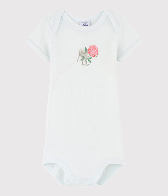 Bodi de manga corta de bebé niña azul Bocal