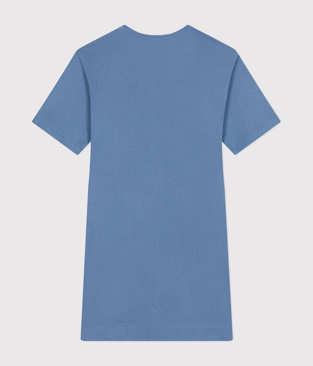 Camis&oacute;n de algod&oacute;n calado para mujer azul