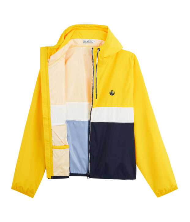 Cortavientos corto unisex azul/blanco/amarillo