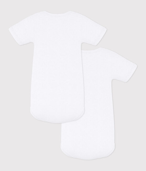 Juego de 2 bodis blancos de manga corta para bebé variante 1