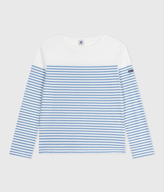 Camiseta marinera de algodón de manga larga para mujer blanco MARSHMALLOW/azul ALASKA