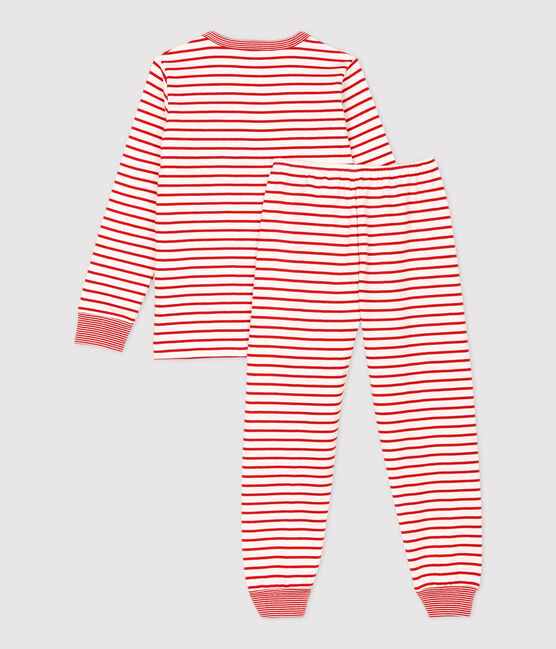 Pijama marinero rojo de niña/niño de muletón blanco MARSHMALLOW/rojo TERKUIT