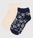 2 pares de calcetines infantiles de algodón con flores