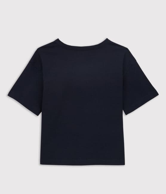Camiseta LA BOXY de algodón de mujer azul SMOKING