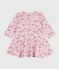 Vestido de algodón de manga larga con estampado de flores para bebé rosa JOLI/blanco MULTICO