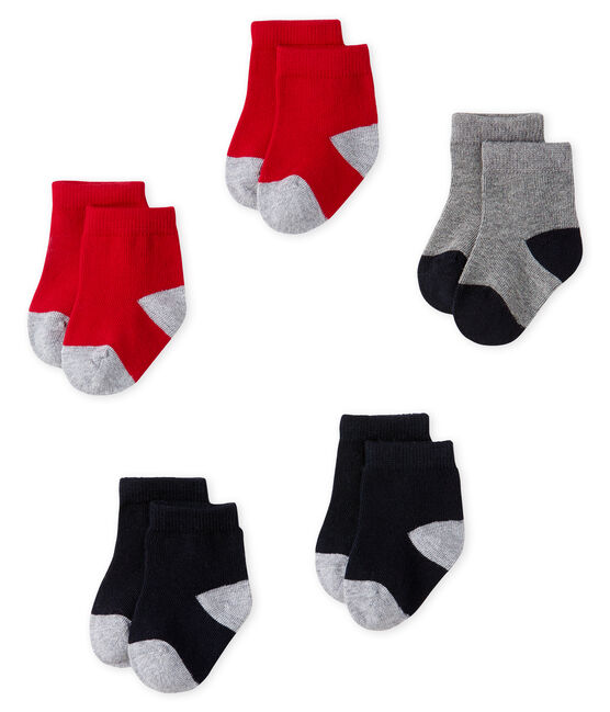 Lote de 5 pares de calcetines básicos para bebé niño variante 1