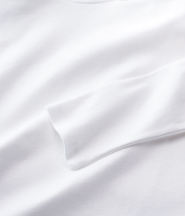 Camiseta de cuello alto emblem&aacute;tica de algod&oacute;n de mujer blanco