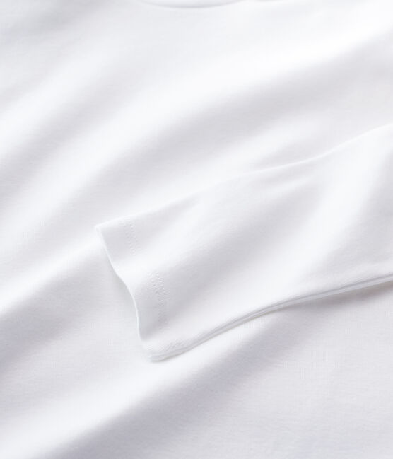 Camiseta L'ICONIQUE con cuello vuelto de algodón de mujer blanco ECUME