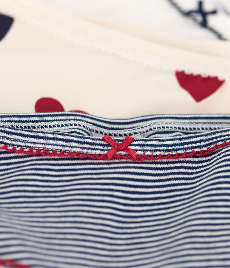 Juego de 3 braguitas de algod&oacute;n con coraz&oacute;n para ni&ntilde;a variante 1