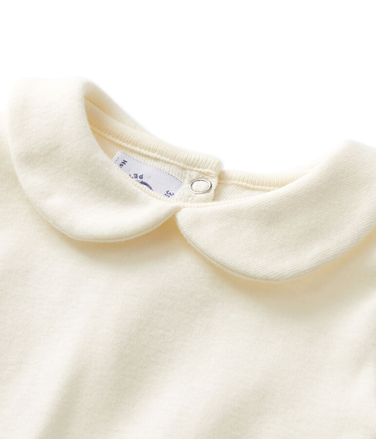 Body beb&eacute; ni&ntilde;a de cuello claudine blanco