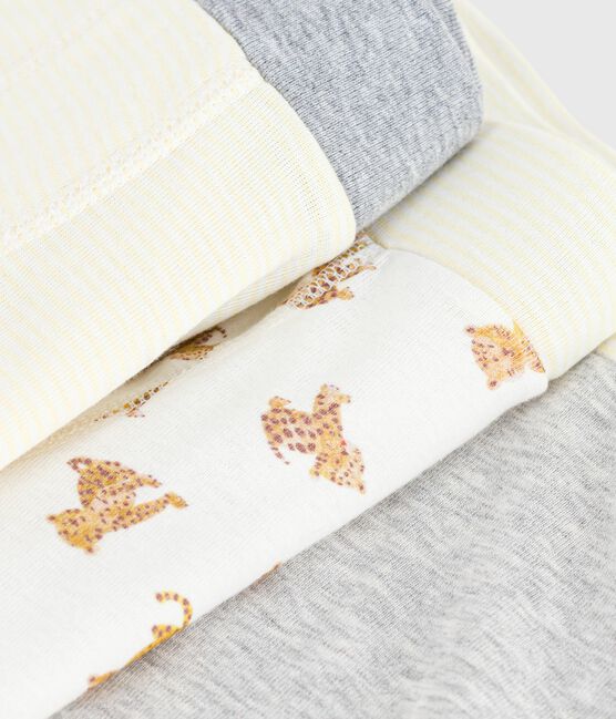 Juego de 3 bóxeres infantiles de algodón con cintura recubierta y estampado de leopardo variante 1
