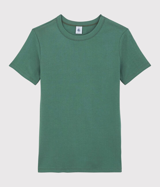 Camiseta de cuello redondo emblemática de algodón de mujer verde VALLEE