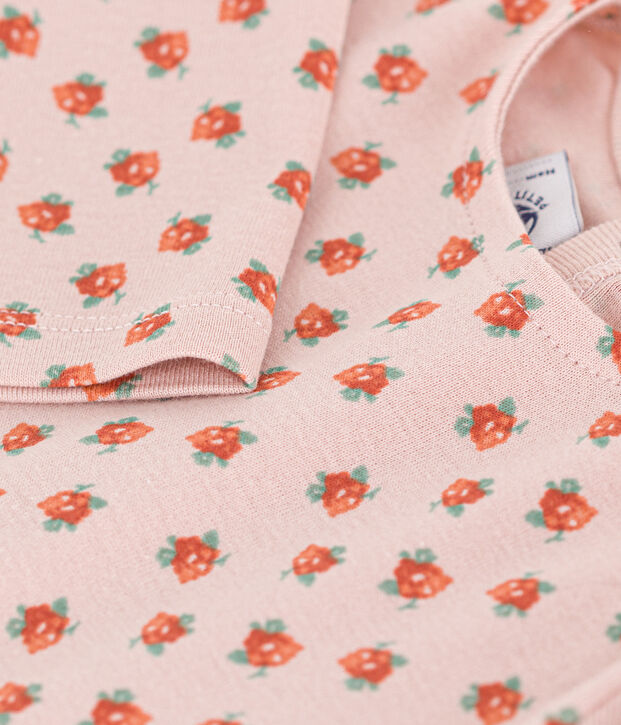 Camiseta de manga larga de algod&oacute;n de beb&eacute; ni&ntilde;o rosa/multicolor