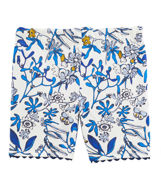 Bermudas infantiles para niña blanco MARSHMALLOW/blanco MULTICO