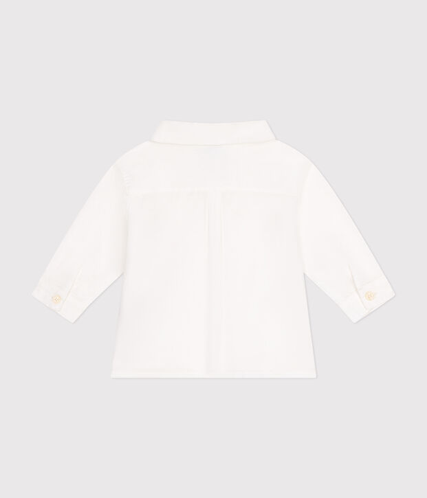 Camisa de popelina para beb&eacute; blanco